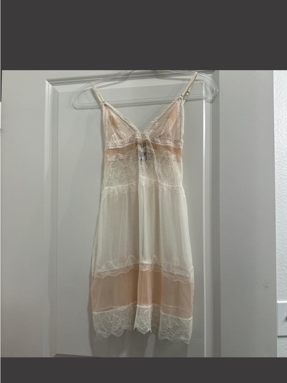 Victoria's Secret Ivory and Blush Lace Trim Slip
